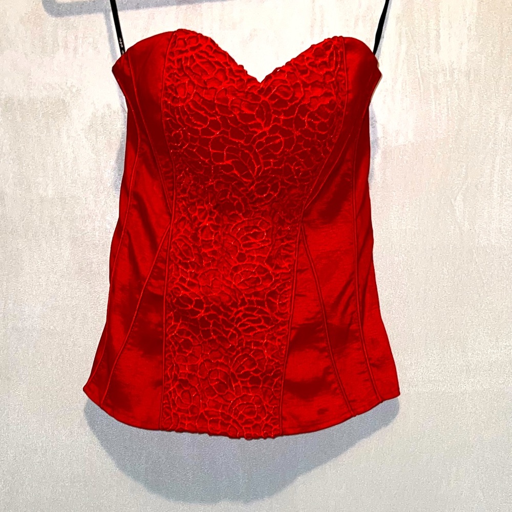 Beautiful Red Lace Bustier Top Size Small😍